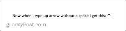 word autocorrect arrow