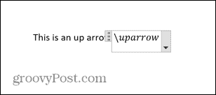 word uparrow equation shortcut