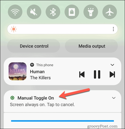 Manual toggle option for Kinscreen on Android