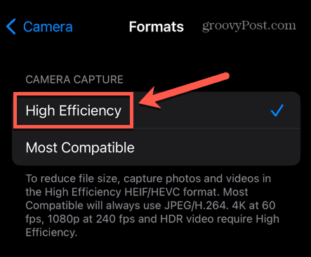 iphone high efficiency photos