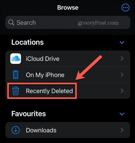 recently deleted files iphone