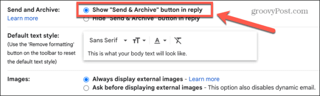 gmail send and archive on