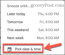 gmail snooze date