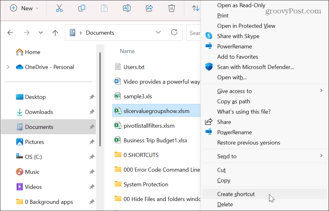 desktop shortcuts from File Explorer