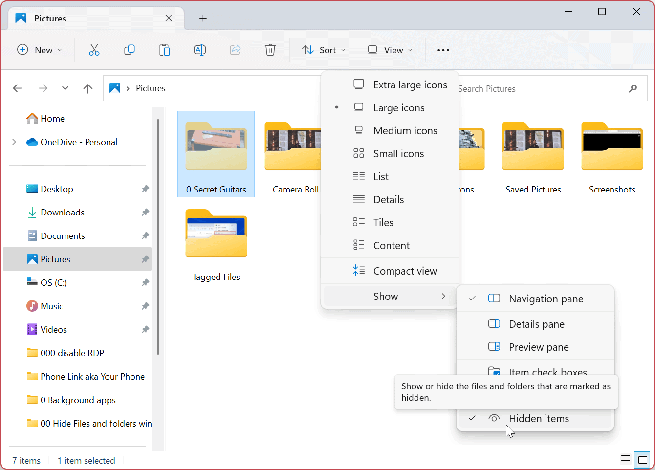 Hide Files and Folders on Windows 11
