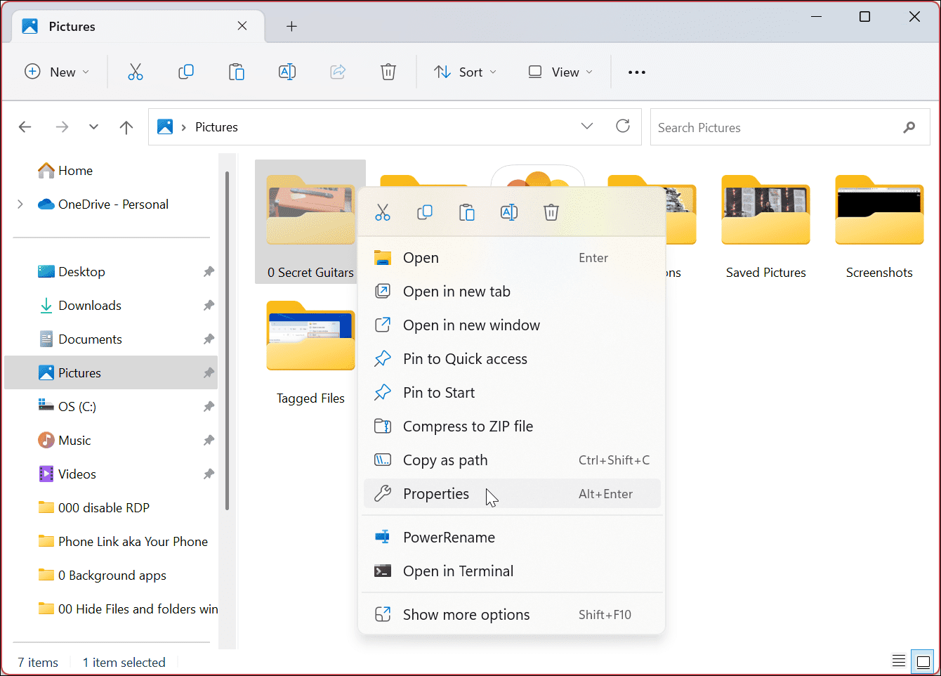 Hide Files and Folders on Windows 11