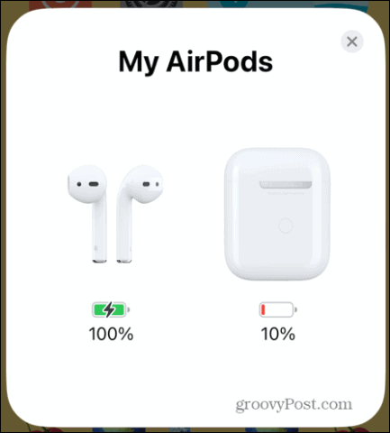 iphone airpods battery info
