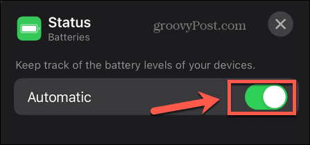 iphone automatic battery status toggle