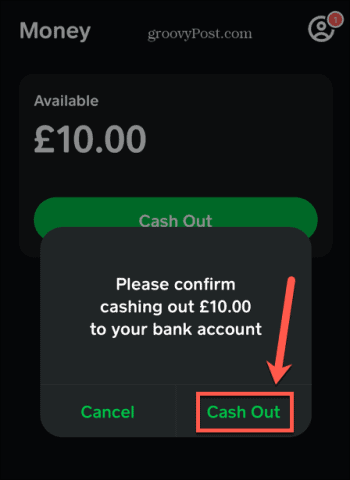 cash app confirm cash out