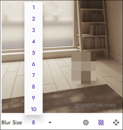 pixelator app select blur size