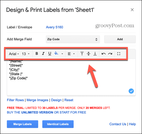 google sheets formatting tools
