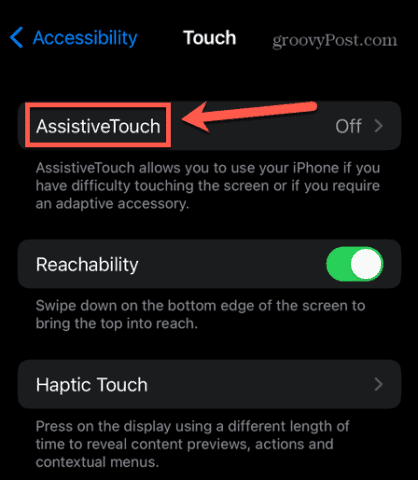 assistive touch menu