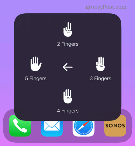 assistive touch select number of fingers