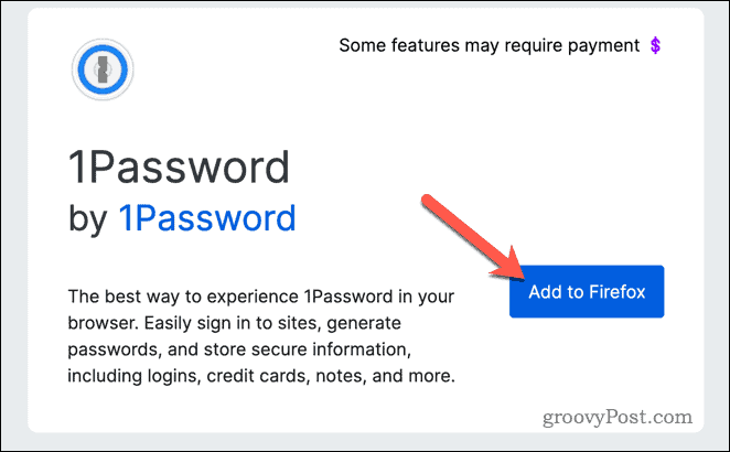 Add 1Password extension in Firefox
