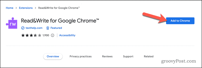 Añadir la extensión Read & Write a Google Chrome