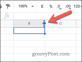 Resizing a column in Google Sheets