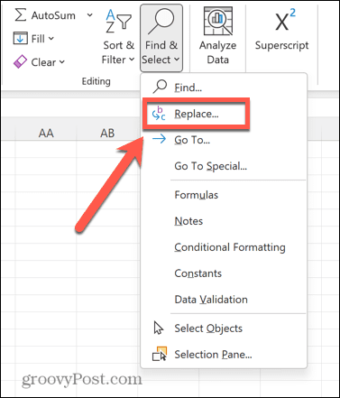 excel replace