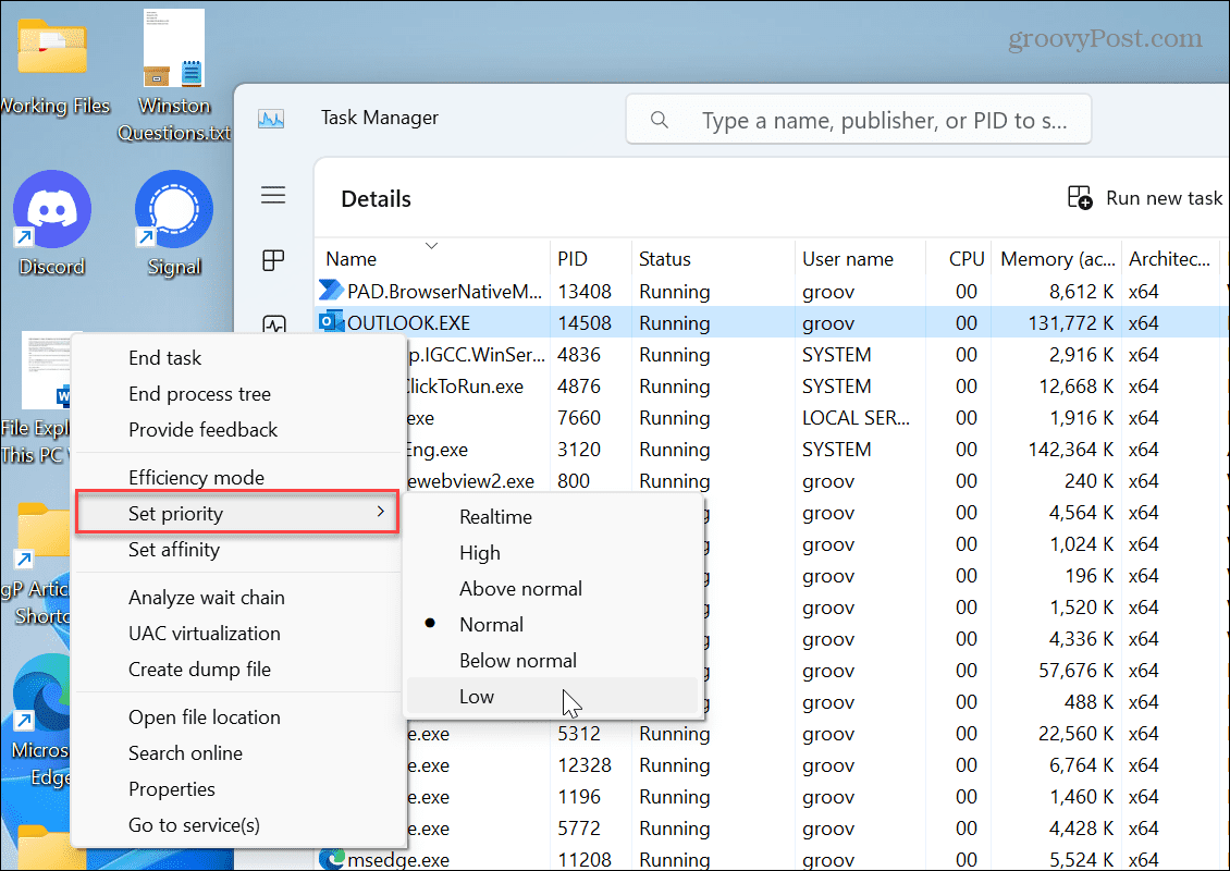 App CPU Usage on Windows 11
