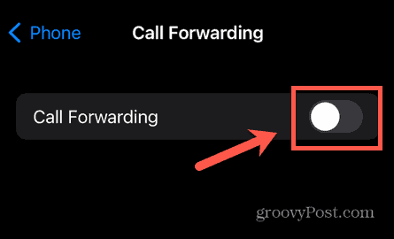 Toggle iPhone call forwarding