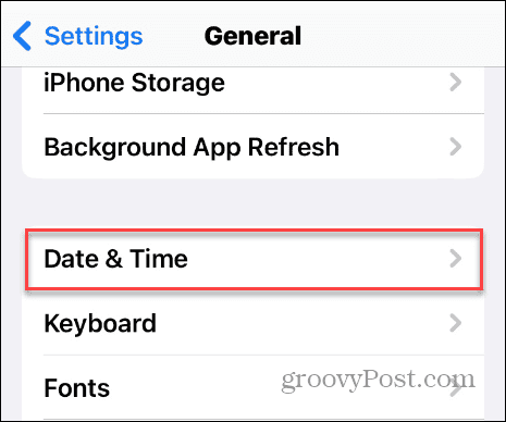set date & time on iPhone