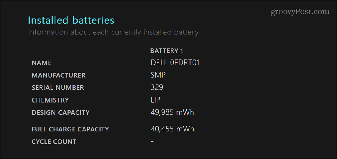 Generate a Battery Report 