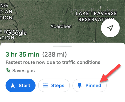 Save a route on Google Maps