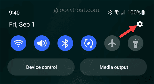 Settings Icon on Android
