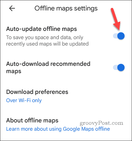 Automatically update offline Google Maps maps