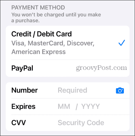 add payment method apple account