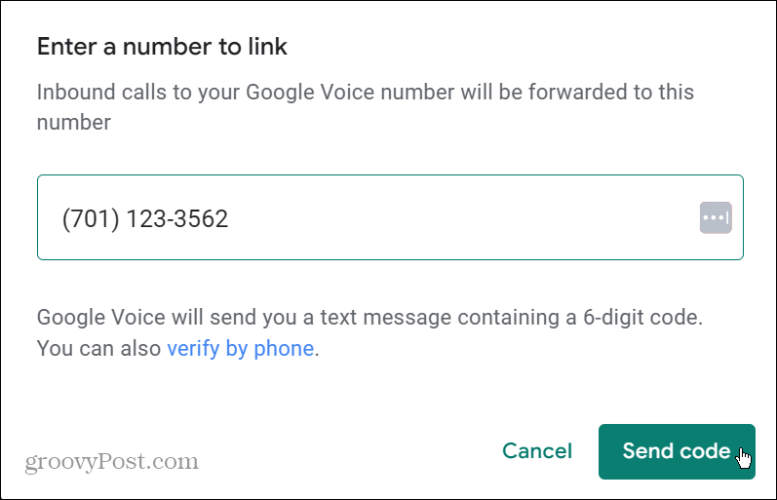 enter phone number to verify