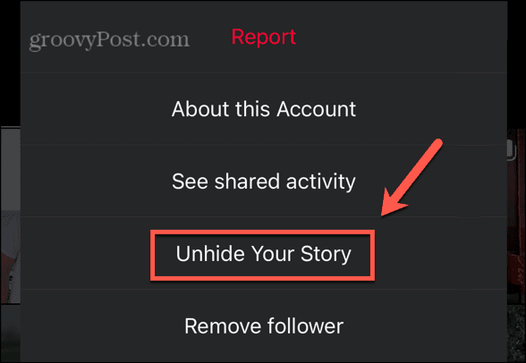 instagram unhide your story