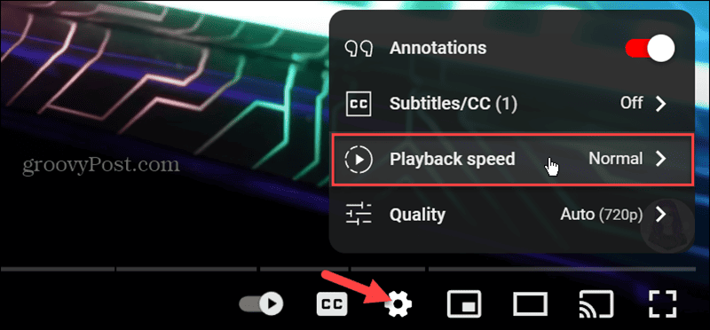 playback speed on youtube