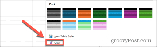 excel clear