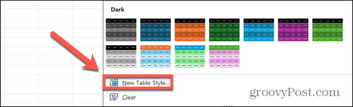 excel new table style