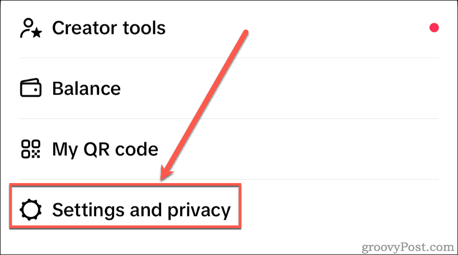 Tap Settings and privacy