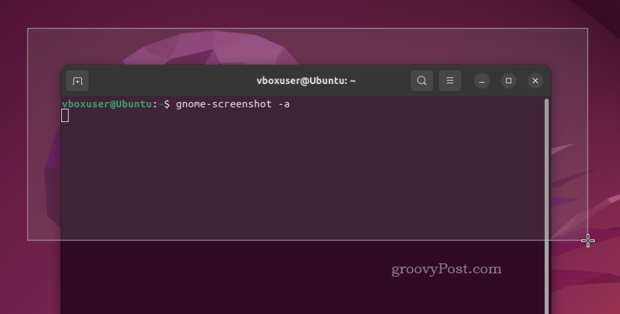 Taking a screenshot of an area using GNOME Screenshot on Ubuntu
