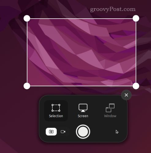 Example screenshot menu in Ubuntu