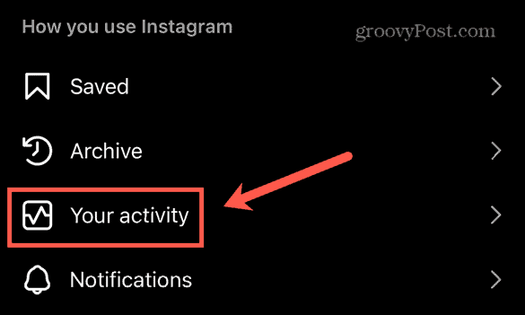 instagram your activity