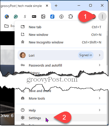 Go to Settings in Chrome