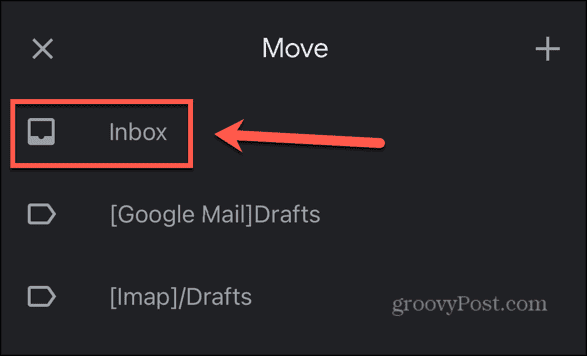 gmail move to inbox