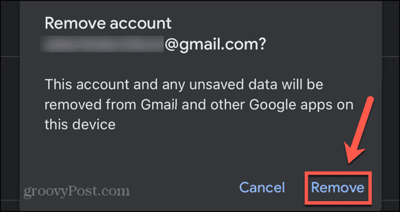 gmail remove button