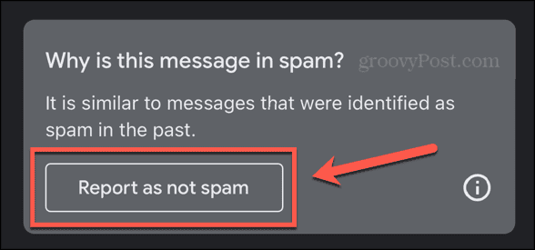 gmail report as not spam