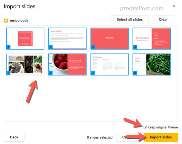 Importieren von PowerPoint-Folien in Google Slides
