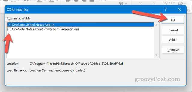 Disabling PowerPoint add-ins
