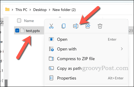 Renaming a PPT file to a ZIP file