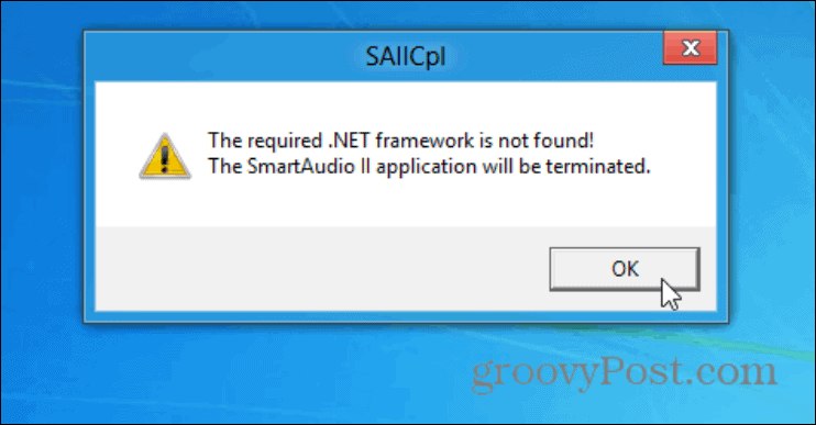 dot NET Framework required